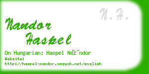 nandor haspel business card